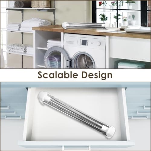 Stainless Steel Foldable Drying Rack, Extendable Portable Clothes Rail, 143×90×46cm Small Adjustable Clothes Rail, Folding Hanging Rails for Clothes with Storage Bag for Bedroom Home Dorm Camping — view 5