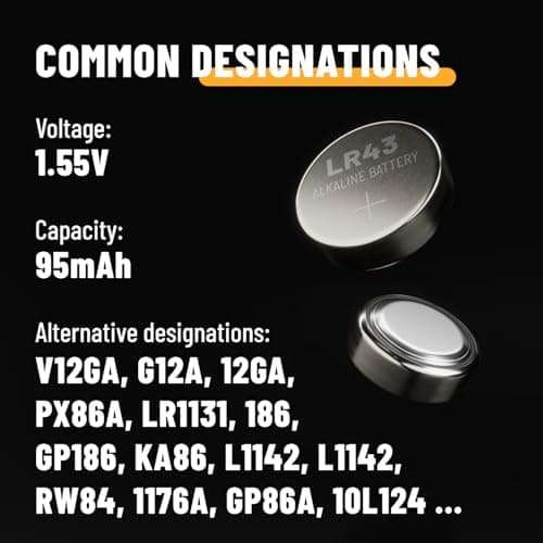 ABSINA AG12 LR43 batteries 1.5V Alkaline leakproof & long-lasting — view 6