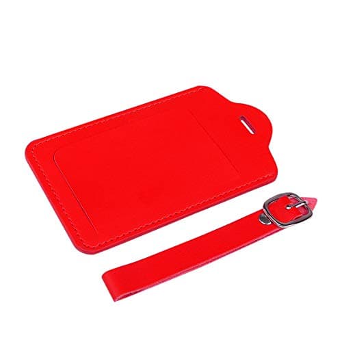 flintronic Travel Luggage Tags, 2PCS Baggage Labels, Suitcase ID Tags, Handbag Tag Labels, Luggage Suitcases Tags for Preventing Loss of Bags and Suitcases(Red) — view 5