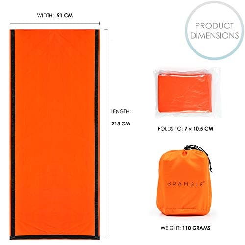 Bramble - 5 Premium Emergency Thermal Bivvy Bags, Survival Weatherproof Rescue Sleeping Blankets - For Safety While Hiking, Camping, Extreme Sports — view 6