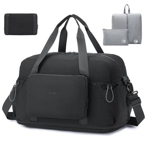 SPAHER Large Travel Duffle Weekend Bags Foldable Cabin Bag 55x40x23 Lufthansa Wizzair with Wet Pocket for Gym Overnight Women Men Waterproof Carry on Underseat Hand Luggage with 2 Toiletry Bag