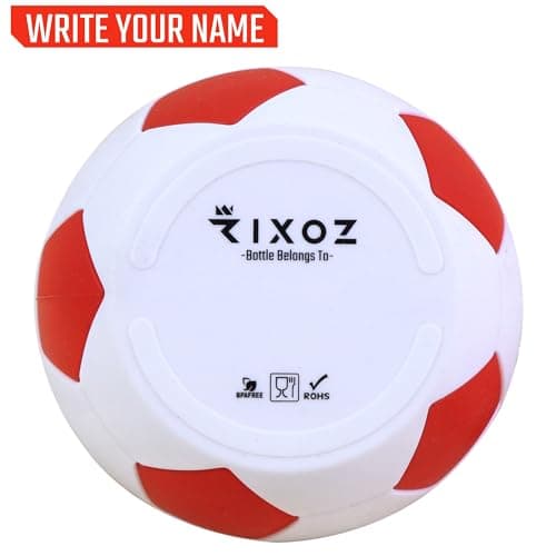 RIXOZ Red & White Football Collapsible Water Bottle - 550ml Silicone Bottle With Football, Footi Boot Keyring & Carry Strap — view 5
