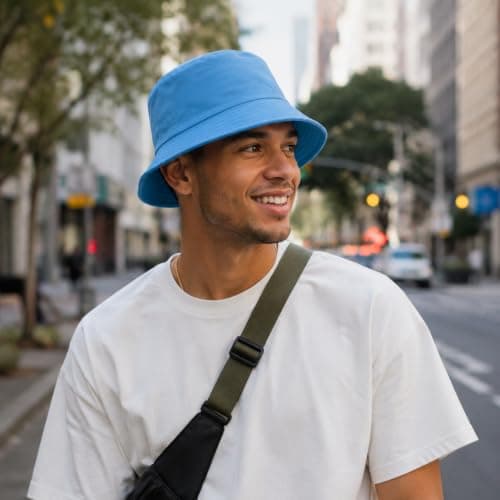 2 Pack Reversible Unisex White Bucket Hat Sun Protection Hiking Travel Hat — view 4
