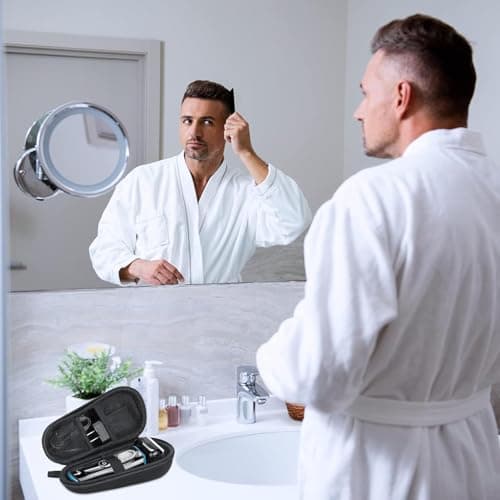 1Pack Razor case for Braun Series - 3s/5s/7s/9s,Braun Razors case for Men - Electric Shaver Storage Box Compatible with Men's Razor,Lightweight& Durable (Black Zipper) — view 6