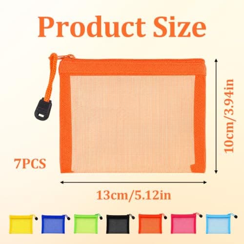 7PCS Small Cosmetic Bags Mini Pouches with Zip for Handbag Travel Storage — view 2