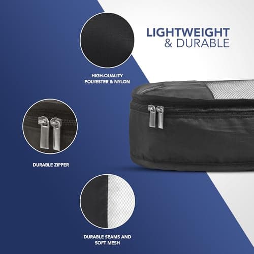 LUGG Lightweight Packing Cubes Set – Durable Polyester Travel Organizers, 4 Sizes for Efficient Packing, Compact and Versatile Travel Accessories (Black, Packing Cube (Set of 4)) — view 5