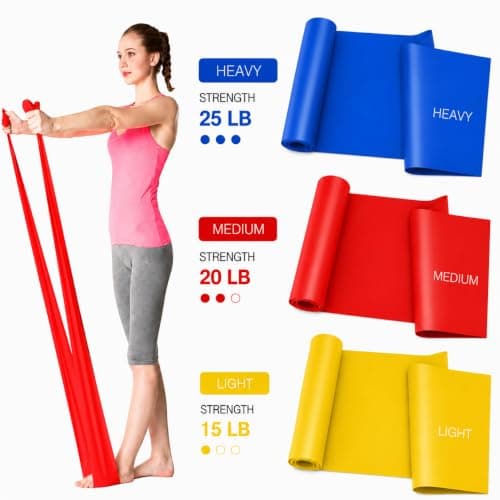 Resistance Bands Set [Set of 3] 1.5M/4.9ft Skin-Friendly Exercise Bands with 3 Resistance Levels,Workout Bands Set for Women Men,Ideal for Yoga,Gym,Fitness (MULTI-COLOR)) ((SET OF 3 (MULTI-COLOR)) — view 2