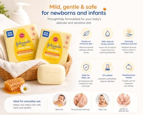 Baby Soap Bar for Sensitive Skin - Gentle Moisturising Baby Bath Soap for Newborns and Infants - Mild Daily Cleansing Bar - Pack of 6 Bar Soap (3 x 2 Duo Packs) — view 5