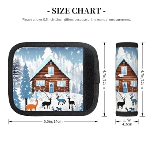 Winter Fawn Printed Luggage Trolley Covers - Checked Soft Handle Covers for Business Travel Accessories — view 4