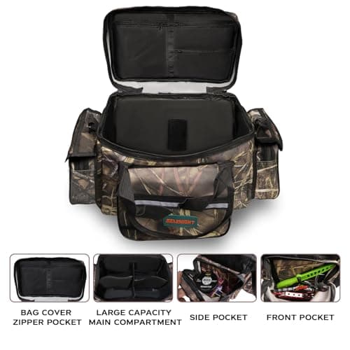 Seaknight Carp Fishing Bag SK003 Single Shoulder Sea Fishing Tackle Bags Holdall Camouflage Outdoor Carryall Bag Hiking Travel Pack 50CM*28CM*27CM — view 4