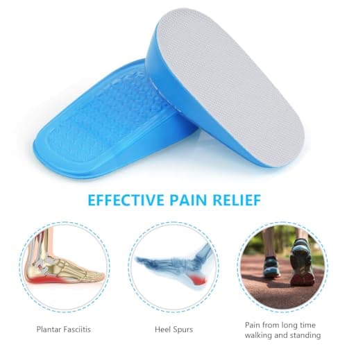 URAQT Gel Heel Lift Inserts, Shock Absorbing Cushion, 3.5cm Height, Men L — view 5