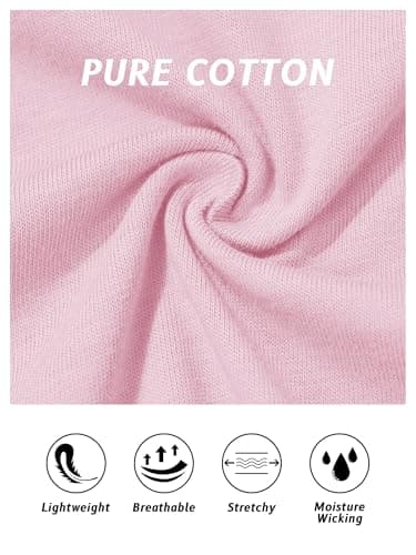 TACVASEN Womens Tshirts Cotton Crew Neck Top Soft Women Top UK Light Pink S — view 5