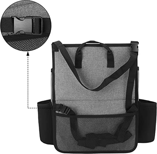 Luxja Front Car Seat Organiser, Car Seat Storage Bag, Grey — view 4
