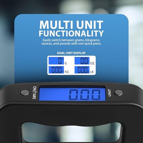 ZENO Luggage Scale | Digital Suitcase Weighing Scales | Handheld & Portable Travel Scales | Electronic Baggage Scales for Travelling | Luggage Scales 50KG | Black — view 5