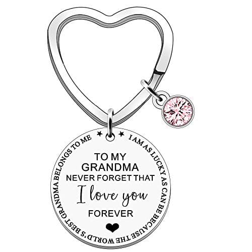 FMCC Grandma Gifts Keyring Mothers Day Gifts for Grandma Birthday Christmas from Grandchildren Never Forget That I Love You Forever