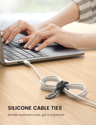 Lamicall 10 Pack Silicone Cable Ties, [Reusable & Washable] Cord Organizer — view 2