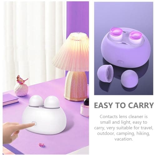 Automatic Lens Cleaner Electric Contact Lens Box Abs White — view 5