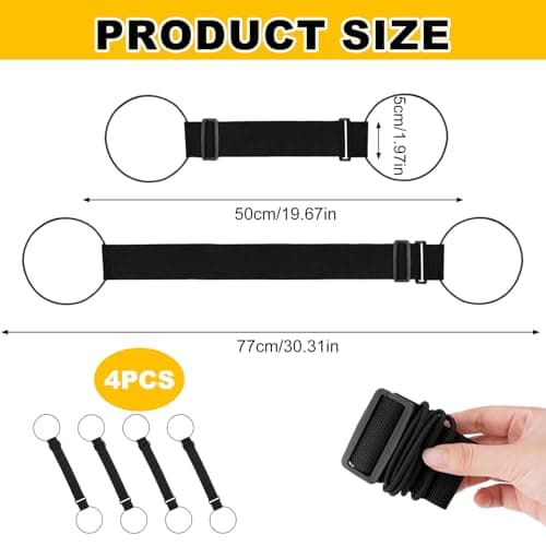 4 Pcs Adjustable Luggage Straps for Suitcases, Luggage Connector Straps for Suitcases, Travel Straps for Luggage Portable Travel Over Handle — view 2