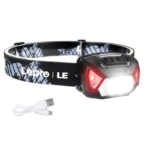 Lepro Head Torch Rechargeable, 2000L Waterproof LED Headlamp 30Hrs Runtime