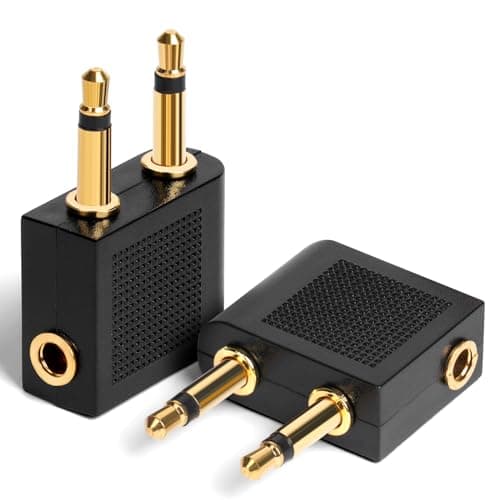 AXFEE 2PC Airplane Flight Headphone Adapters,3.5mm Airplane Flight Adapters