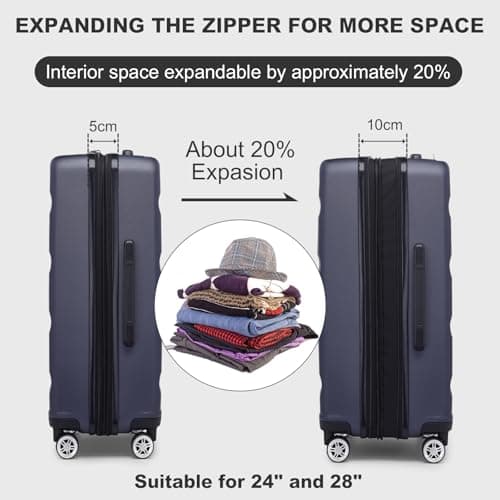 Kono Cabin Suitcase 55x35x22cm ABS+PC Hard Shell Carry On Travel Lugagge — view 5