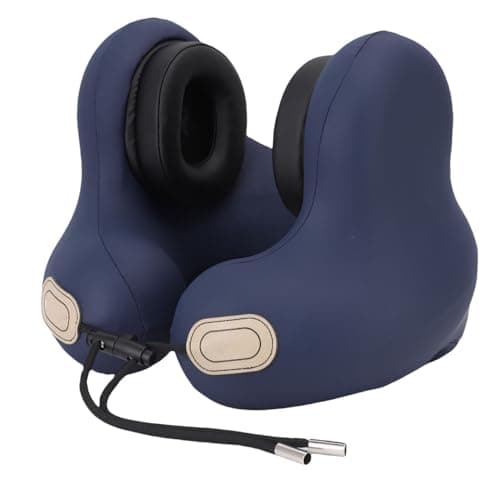 Bewinner Travel Pillow, Memory Foam Neck Pillow with Bluetooth Noise Canceling Headset, 360º Support Plane Pillow for Head Support, Traveling Music Pillows for Home Flight Car