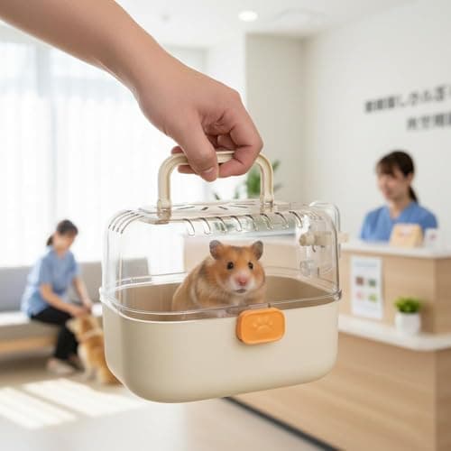 Hamster Carrier Travel Cage with Water Bottle for Golden & Dwarf Hamsters — view 3