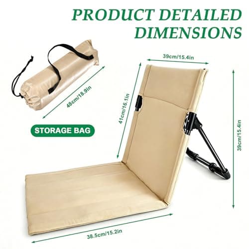 bssmmai Beach mat with backrest，Super Lightweight Folding Camping Chair - Portable Beach Chair with Carry Bag for Beach, Picnics, Camping, Hiking and Outdoors — view 2