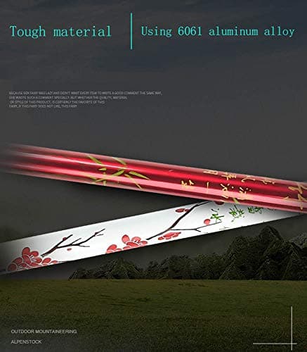 Trekking Poles Aviation Aluminum Material, Easy To Fold, Shrink Freely, Silicone Handle, Polyester Wristband, For Mountaineering, Camping, red — view 4