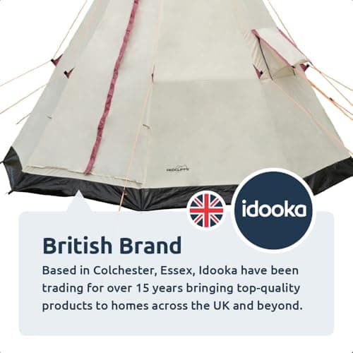 Redcliffs Teepee Camping Tent | 2-3 Person, Spacious & Durable Tipi, 250x250x240cm, Weather-Resistant Polyester with Easy Setup, Ideal for Family, Group Camping, Festivals & Outdoor Adventures — view 6