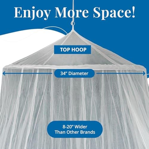Premium Mosquito Net - California King Size Single Bed Tapered Netting - Extra Wide and Long - Ideal Travel Net - No Chemicals on Net white — view 2