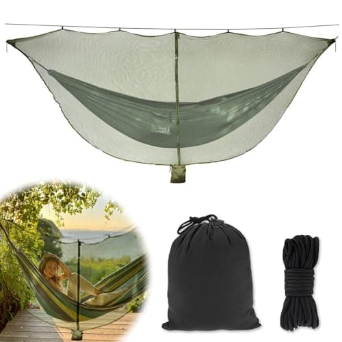 Casenly Fly Net Hammock, Hammock Mosquito Net Ultralight Portable Mesh Hammock Netting for 360 Degree Protection Dual Sided Diagonal Zipper for Easy Access for Backpacking Camping Hiking Travel