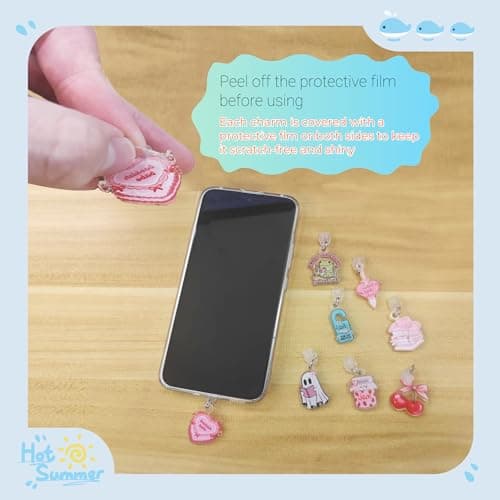 Dust Plug Charm for E-Reader, 8 Pack Book Lover Theme Charms for Kindle,Cute Type C/USB C Dust Plug,Gift for Book Lover Readers — view 3