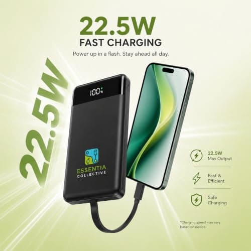 20000mAh Portable Power Bank, 22.5W Fast Charging, 4 Built-In Cables — view 2