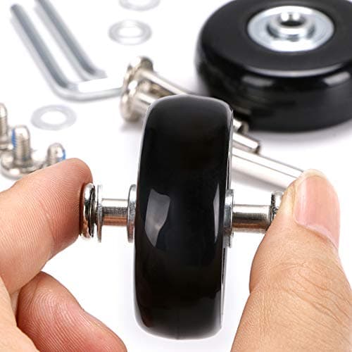 SUMNACON 4Pcs 50x18mm Luggage Suitcase Replacement Wheels, Rubber Swivel Caster Wheels Bearings Repair Kits,Black — view 4