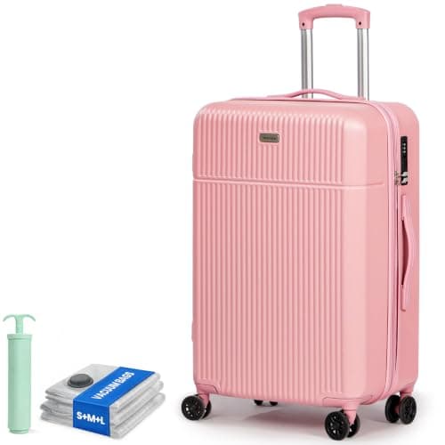 Tavoxda 24 Inch Medium Luggage, ABS Hard Shell Travel Suitcase for Holiday