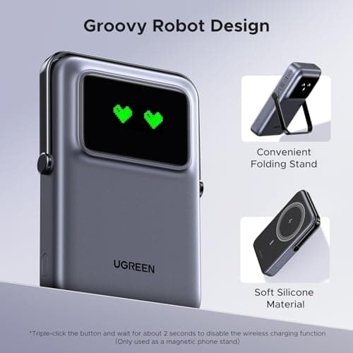 UGREEN Uno 10000mAh Wireless Power Bank Magnetic Portable Charger (Black) — view 6