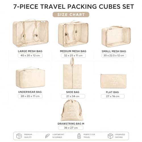 BoyField Packing Cubes - 7 PCS Travel Essentials Packing Cubes for Suitcases, Luggage Organiser Bags for Holiday Storage — view 3