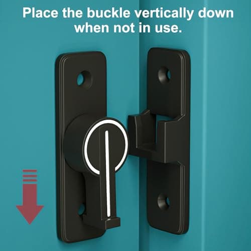 Palmcee Sliding Door Kit, 90° Heavy Duty Latch Hook Door Lock, Zinc Alloy Luminous Gate Gate Latch, Hotel Door Lock Travel Safety, Bathroom Lock with Door Bolt Door Catch for Bathroom Window — view 3