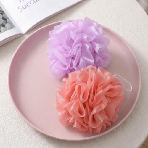 Chsoejuf 2 Pack Bar Soap Loofah Pouch, Bath Loofah Shower with Soap Bag — view 6