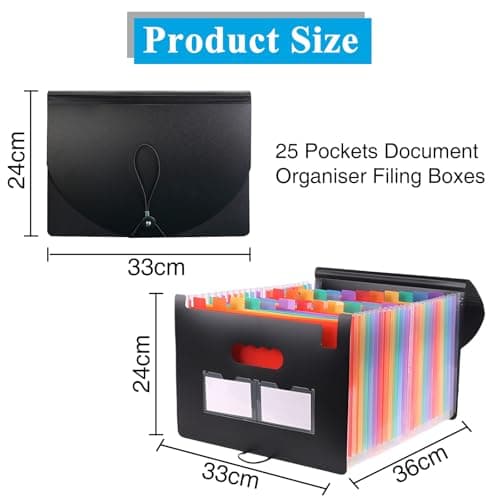A4 Expanding File Organiser Accordion Folder, 24 Compartment, A4 Size — view 2
