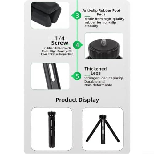 Lightweight Travel Tripod 18cm Folded Aluminum — view 5