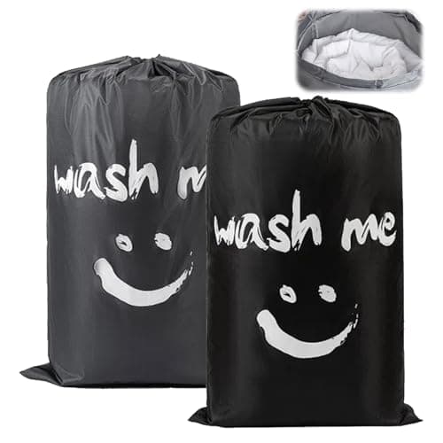 2 Pack Large Laundry Bags, Machine Washable Dirty Clothes Organizer, Portable Travel Laundry Bag with Drawstring Cord, Travels Laundry Bags for Dirty Clothes for Travel Home(24" x 36")