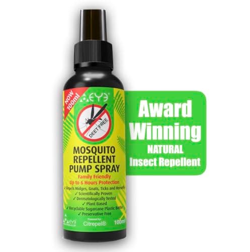 THEYE Natural Mosquito and Insect Repellent Spray, DEET Free Plant Based Citrepel75 PMD Pump Spray, Long Lasting 6 Hour Protection, Skin Friendly, Travel Size 100ml — view 2