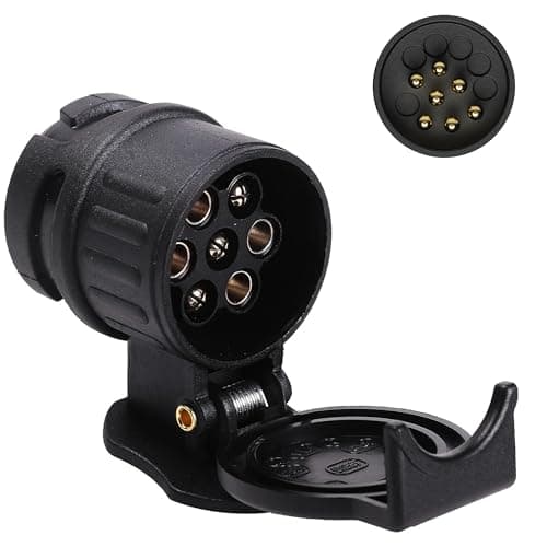 Double Dragon 13 Pin to 7 Pin Towing Adapter | Car to Trailer Caravan Converter | Truck Tow Bar Towing Electric Socket Plug Adaptor | 12V Waterproof Adapter | Suitable for European Standard Trailer