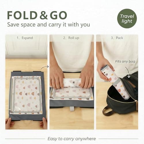 Airplane Tray Table Cover, Foldable Travel Tray Organizer with Clear Touchscreen Sleeve, 44x30cm Polyester Airplane Trays, Portable Plane Travel Essentials for Fits Train Bus High Chair — view 4