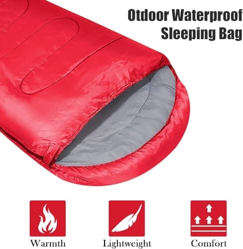 M.J COMFY-LIFE Sleeping Bag 200g Cotton Fill, Comfort 5°C to 15°C Red — view 2