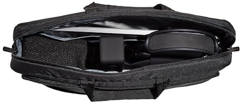Amazon Basics Compact Laptop Shoulder Bag Carrying case with Accessory Storage Pockets (17.3 inch - 44 cm), Black, 1-Pack — view 5