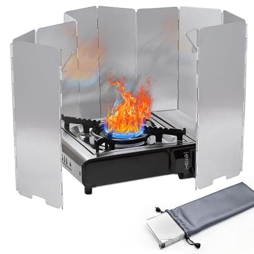 10 Plates Camp Stove Windshield with Drawstring Bag