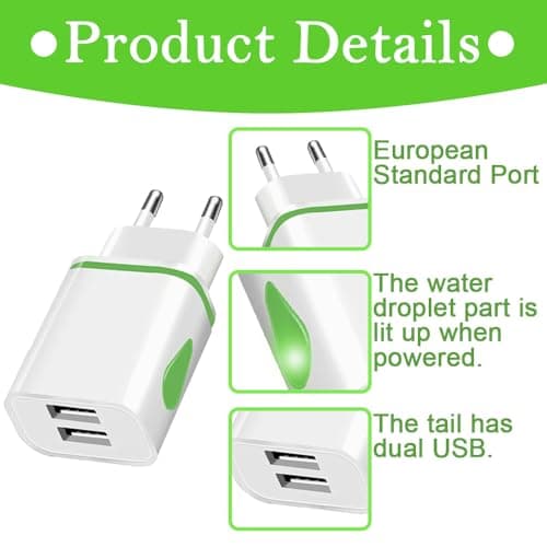 2 Pin Shaver Socket with USB, European USB to Shaver Socket Adapter, Universal UK to European Travel USB Charger Plug Compatible with iPhone Samsung Tablet Toothbrush(Do not use in UK) — view 3